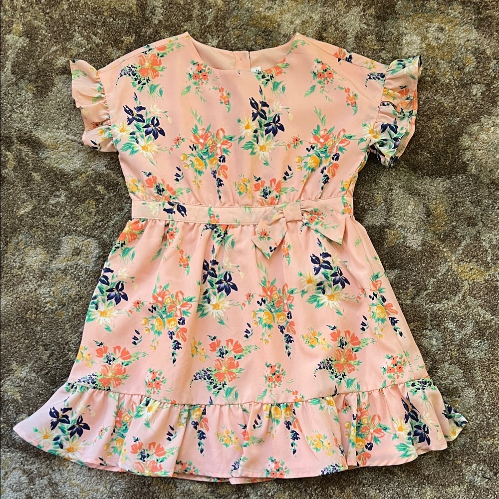 Janie and Jack Pink Floral Dress with Bow